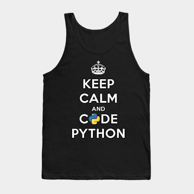 Keep Calm and Code on for Python Develop Tank Top by mangobanana